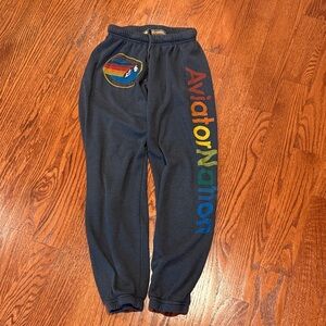 Aviator Nation Sweatpants with Rainbow Logo